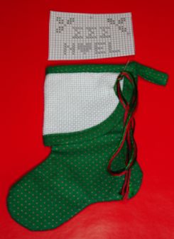 Cross Stitch Christmas Stocking Ornament Kit